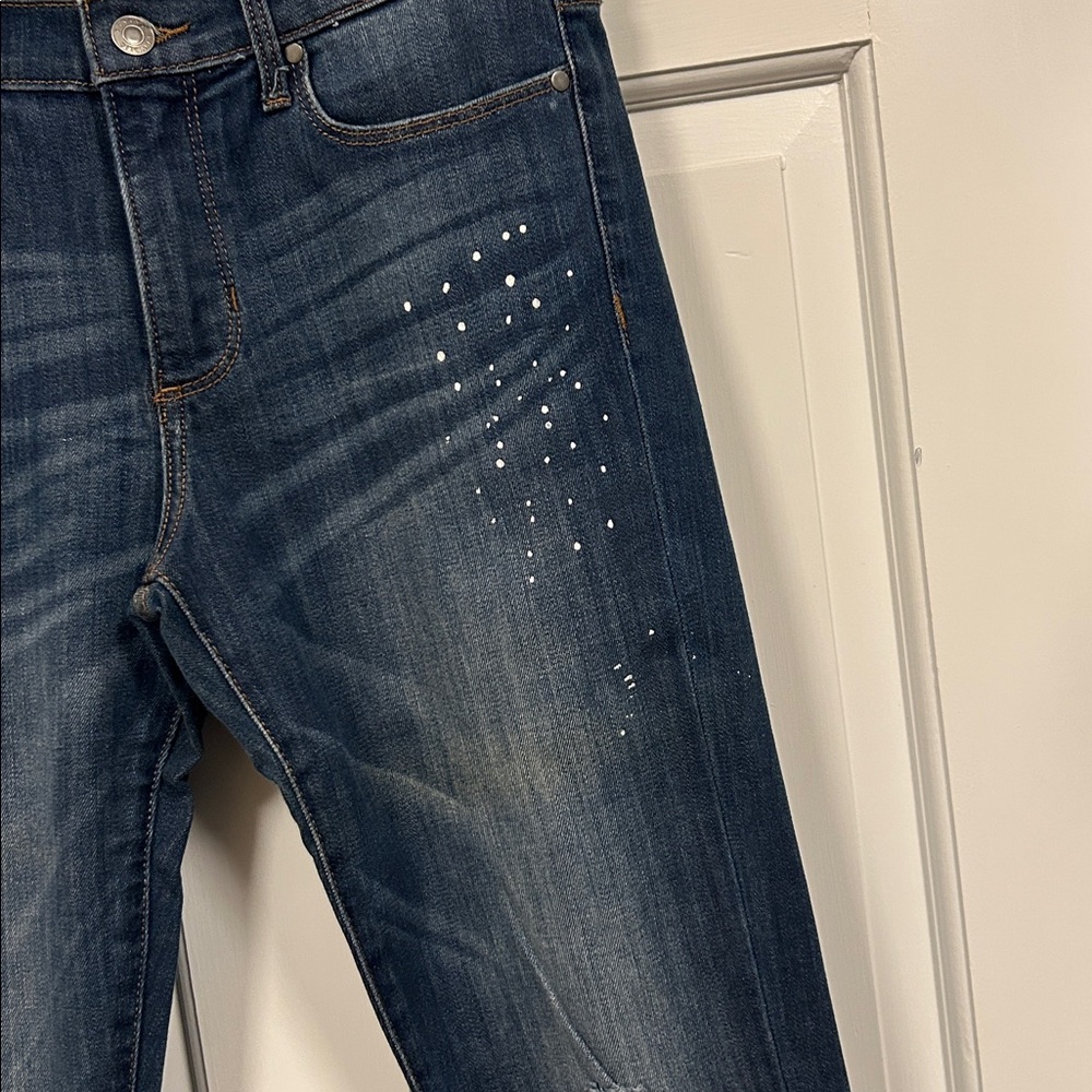 Banana Republic Splatter Paint Jeans with Ankle Zippers. Excellent Condition. - Picture 5 of 7